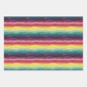 レインボーストライプ金ゴールド ラッピングペーパーシート (正面2)