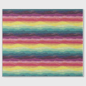 レインボーストライプ金ゴールド ラッピングペーパー (フラット)