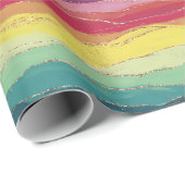 レインボーストライプ金ゴールド ラッピングペーパー (ロールコーナー)