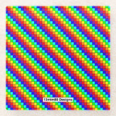 レインボーストライプ - ガラスコースター (正面)