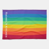 レインボーストライプ ストライプタオル 面白い キッチンタオル (横)