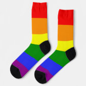 レインボーストライプLGBT 6カラープライド ソックス (左)