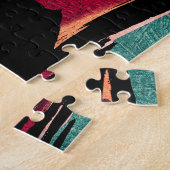 レインボーストリーク:抽象芸術アクリルテクスチャ ジグソーパズル (側面)