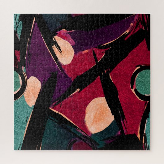 レインボーストリーク:抽象芸術アクリルテクスチャ ジグソーパズル (縦)