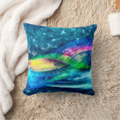 レインボーストームエアブラシアートプラッシュ装飾用クッション クッション (ブランケット)