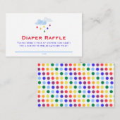 レインボーストームクラウドベビーシャワーオムツラッフル エンクロージャーカード (正面/裏面)