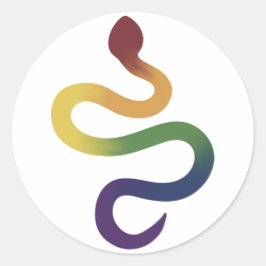 レインボースネークグラデーションステッカー ラウンドシール