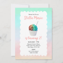 レインボースノーコーン水彩 招待状