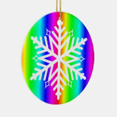レインボースノーフレーククリスマスLGBTQ セラミックオーナメント (右)