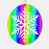 レインボースノーフレーククリスマスLGBTQ セラミックオーナメント (左)