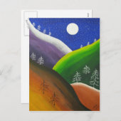 レインボースノーフレークフォークアートハガキ シーズンポストカード (正面/裏面)
