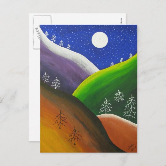 レインボースノーフレークフォークアートハガキ シーズンポストカード (正面/裏面)