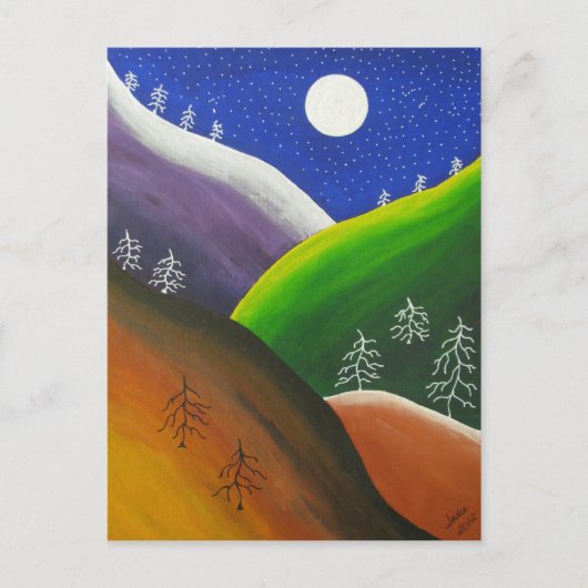 レインボースノーフレークフォークアートハガキ シーズンポストカード (正面)