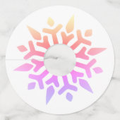 レインボースノーフレークラウンド紙 ワイングラスタグ (裏面)