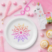 レインボースノーフレーク ペーパープレート (パーティー)