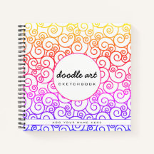 レインボースパイラルドードルパターンのスケッチブック