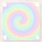 レインボースパイラルモザイクタイル ガラスコースター (裏面)