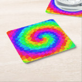 レインボースパイラルモザイクタイル ペーパーコースター (アングル)