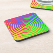 レインボースパイラル懸命プラスティックコースター コースター (左側)