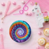 レインボースパイラル絞り染め紙ボウル ペーパーボウル (パーティー)