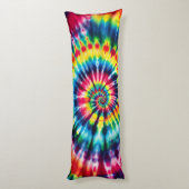 レインボースパイラル – クラシックタイダイデザイン ボディピロー (裏面 (縦))