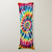 レインボースパイラル – クラシックタイダイデザイン ボディピロー (正面縦)