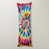 レインボースパイラル – クラシックタイダイデザイン ボディピロー (裏面 (縦))