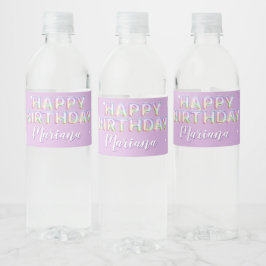 レインボースパークルギラギラガール誕生日パーティー ペットボトルラベル