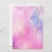 レインボースパークルグリッタースウィート16バースデーパーティー 招待状 (裏面)