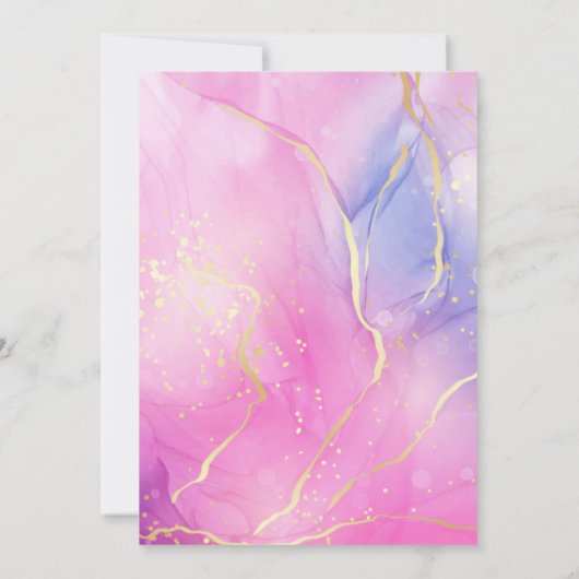 レインボースパークルグリッタースウィート16バースデーパーティー 招待状 (裏面)