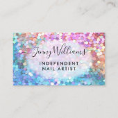 レインボースパークルグリッターパステルネイルアーティスト 名刺 (正面)