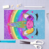 レインボースパークルグリッターユニコーンホーン顔パーティー 薄葉紙 (クラフト)