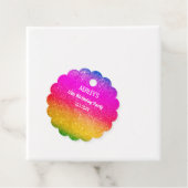 レインボースパークルグリーンピンクイエローメッセージカード フェイバータグ (インサイチュ)