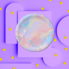 レインボースパークルズ紙プレート ペーパープレート