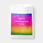 レインボースパークルピンクイエローグリーン プレゼントバッグ フェイバーバッグ (正面)