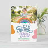 レインボースプラッシュフラットサンキューカード先生 サンキューカード (スタンド正面)