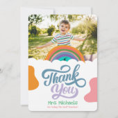 レインボースプラッシュフラットサンキューカード先生 サンキューカード (正面)