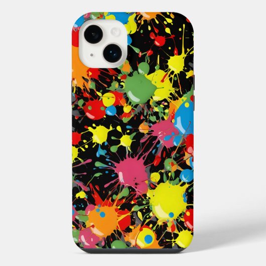 レインボースプラッシュペイントドロップ PD iPhoneケース (裏面)