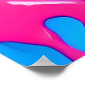 レインボースプラッシュ絵を描アート ポスター (角)