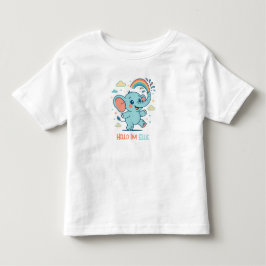 レインボースプラッシュ エレファント カスタム ベビー 動物 トドラーTシャツ