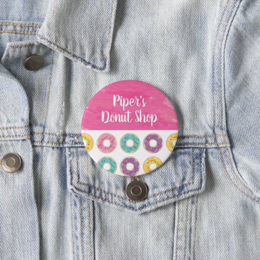 レインボースプリンクルドーナツショップボタン 缶バッジ (インサイチュ)