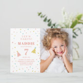 レインボースプリンクル子供の誕生日パーティの招待状 (スタンド正面)