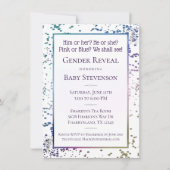 レインボースプリンクル紙吹雪 |パステルジェンダーの表示 招待状 (正面)