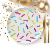 レインボースプレッレカラフルスデザートキャンディ ペーパープレート