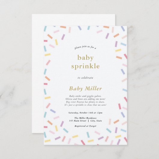 レインボースプレッレスベビースプレッル招待状 招待状 (正面/裏面)