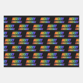 レインボースペクトラムパターン「メリークリスマス！」 ラッピングペーパーシート