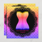 レインボースポットコルセットバチェロレッテ招待状 招待状 (正面/裏面)