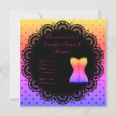 レインボースポットコルセットバチェロレッテ招待状 招待状 (裏面)