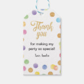 レインボースポットサンキューラベル誕生日パーティー ギフトタグ (正面)