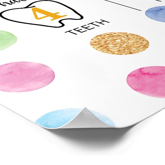 レインボースポットパステル誕生日マイルストーンポスター ポスター (角)